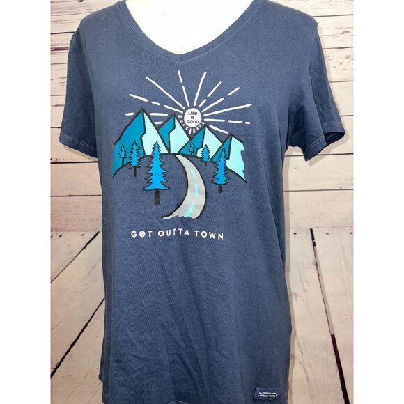 Life is Good Tee Shirt size Medium Crusher Lite Get Outta‎ Town Graphic T-Shirt - Picture 8 of 8